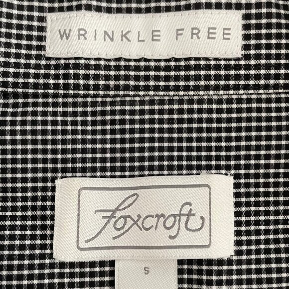 Foxcroft Lg Slv Button Down Cotton Check Wrinkle Free Shirt Blk+Wht Sz S NWOT - Picture 10 of 12